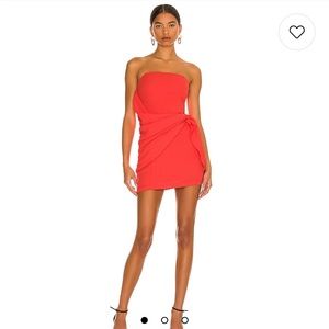 Andria Strapless Mini Dress in Red | M | Superdown